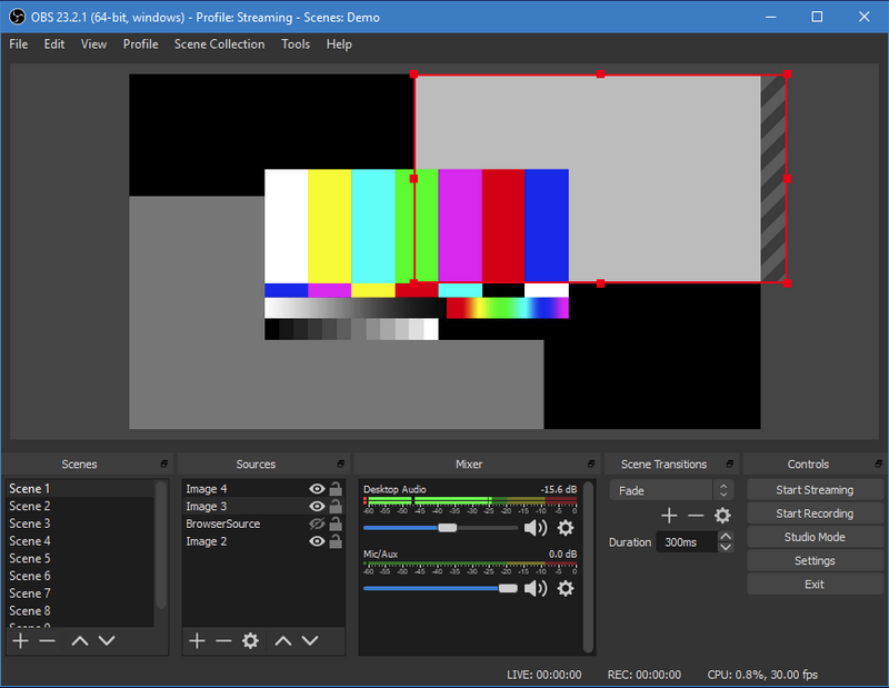 Screenshot der Screencast-Software OBS Studio 