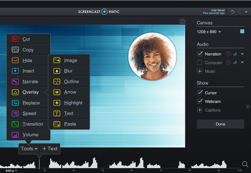 Screenshot der Software Screencast-o-matic